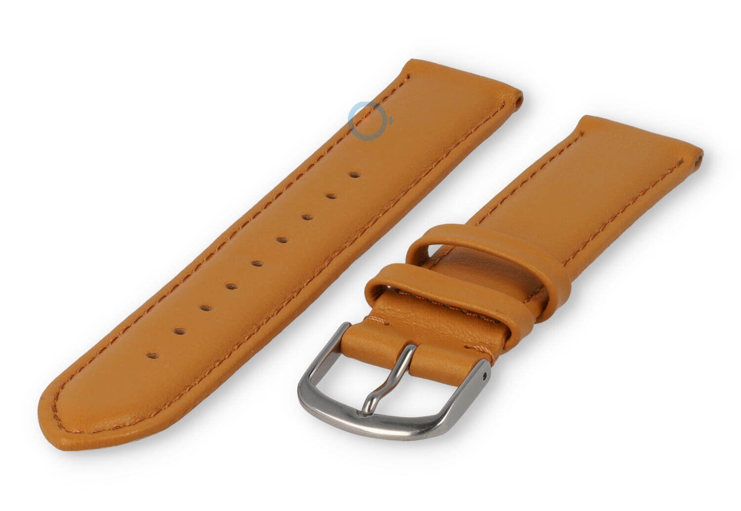 18mm horlogeband glad leer - lichtbruin