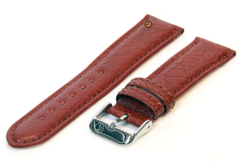 Horlogeband 18mm bruin bizon leer