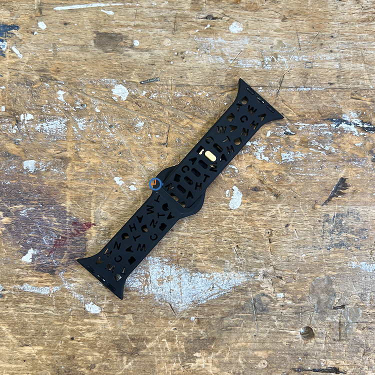 Letter siliconen bandje - Apple Watch 41mm - Zwart