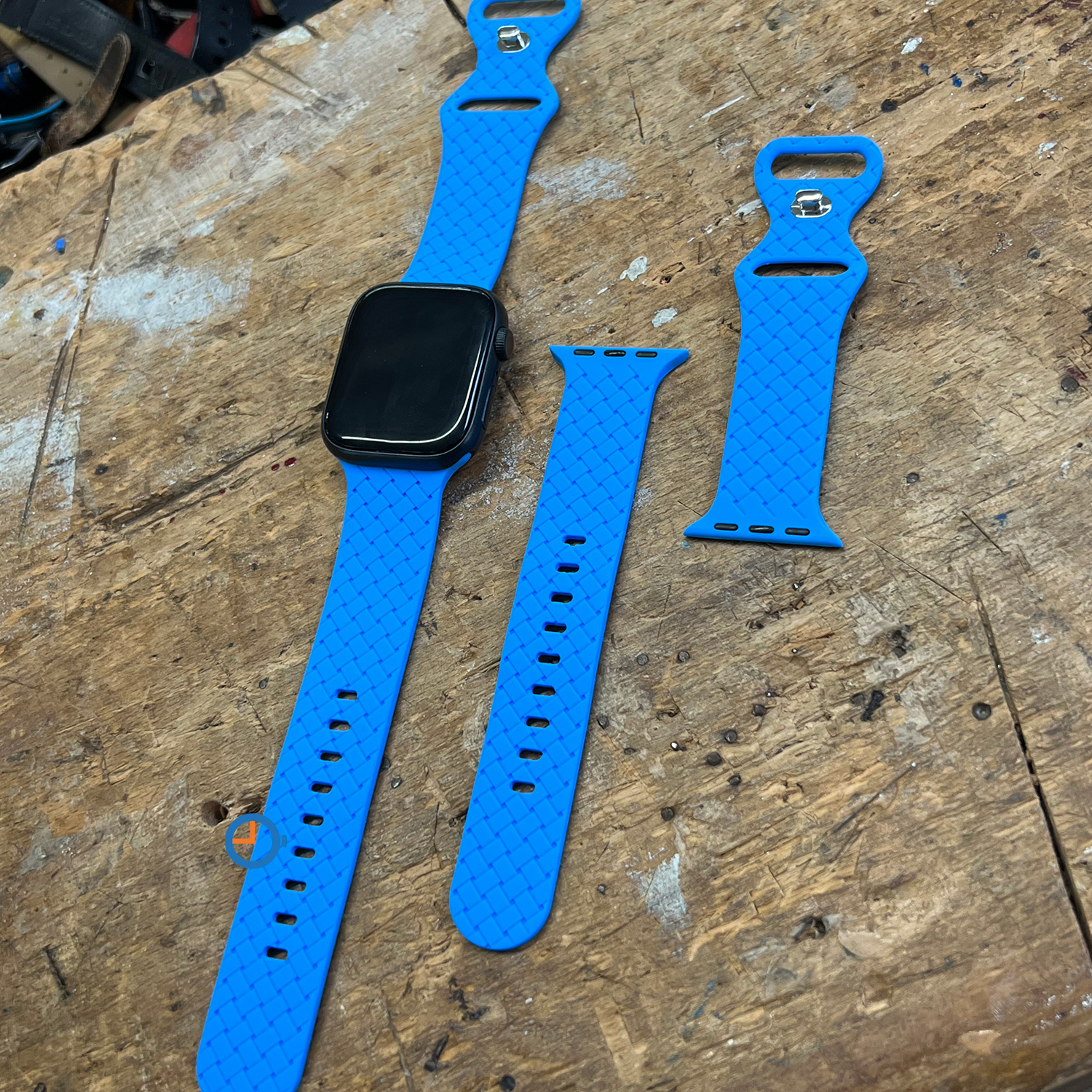Siliconen vlechtbandje - Apple Watch 45mm - blauw