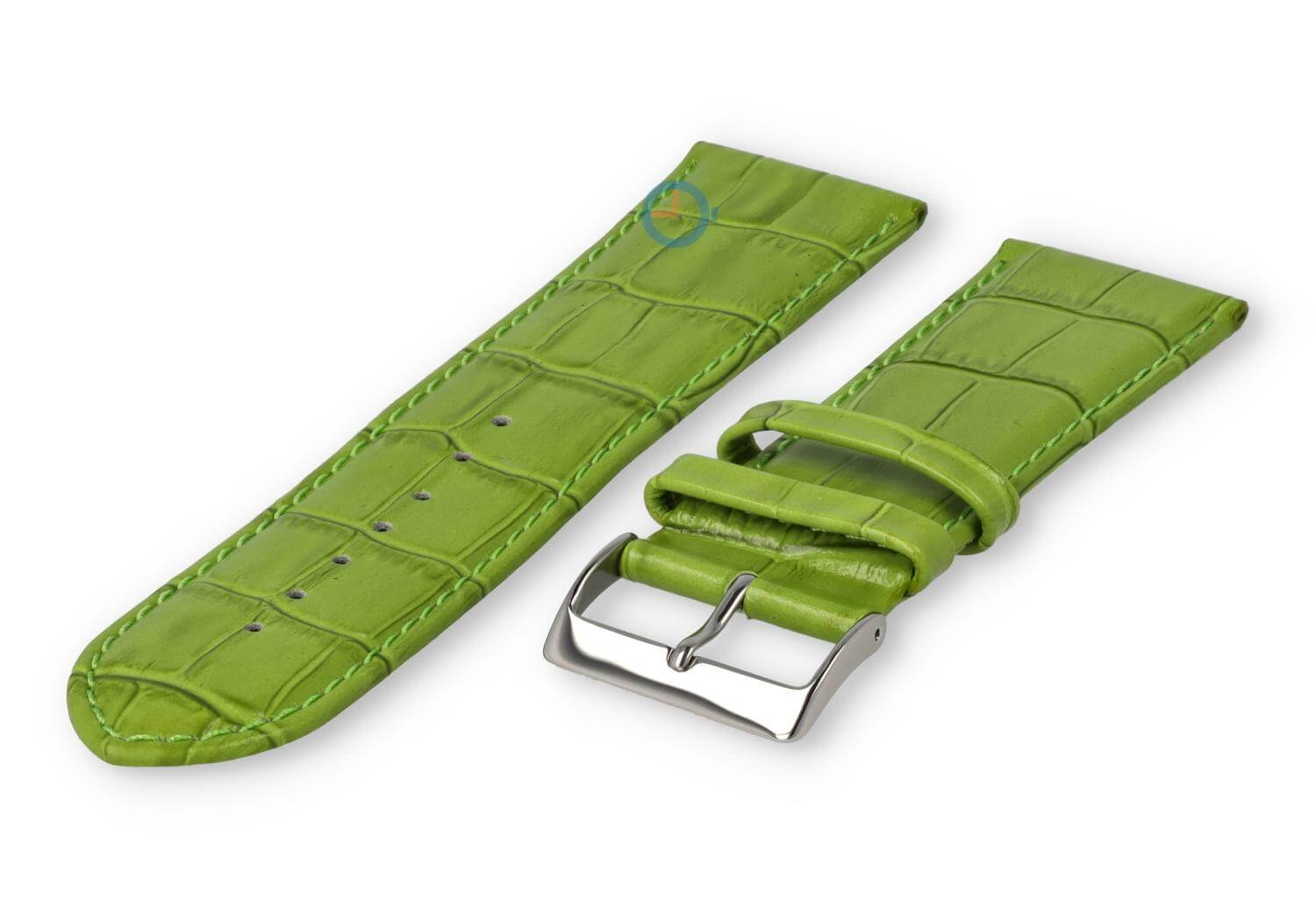 Basic croco horlogeband - 24mm - grasgroen