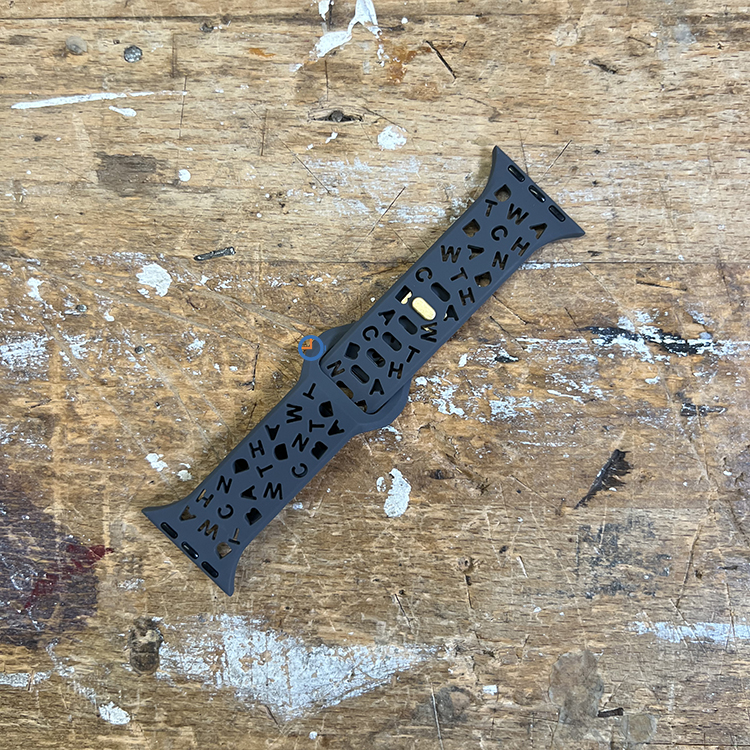 Letter siliconen bandje - Apple Watch 45mm - Donkergrijs