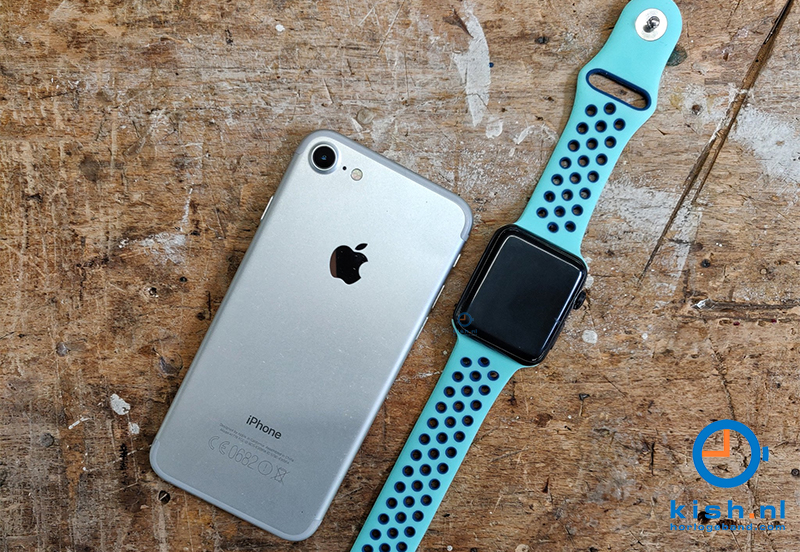 Apple watch sport horlogeband blauw