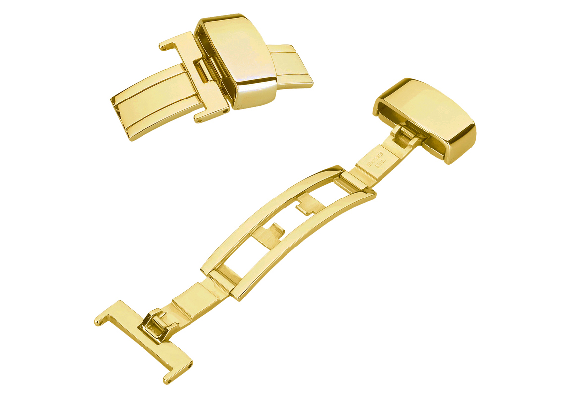 Vlindersluiting voor horloge - 18mm - goudkleurig