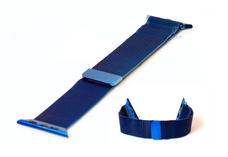 Apple watch horlogeband milanees blauw (38mm/40mm)