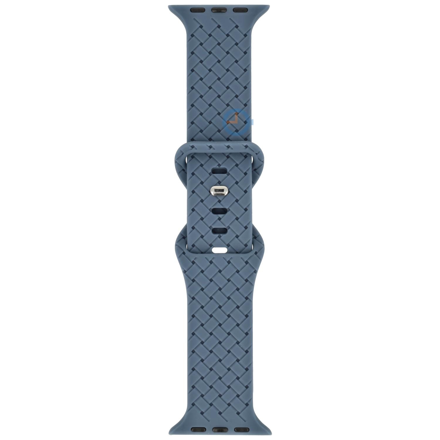Siliconen vlechtbandje - Apple Watch 41mm - grijsblauw