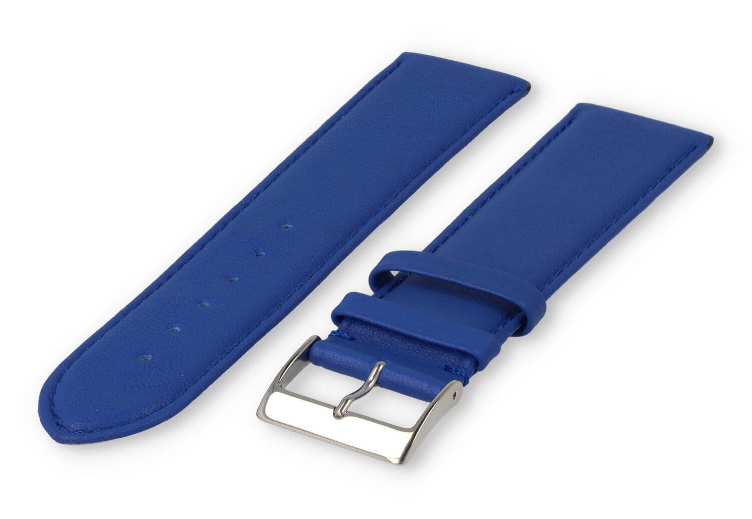 XL horlogeband glad leer - 26mm - koningsblauw