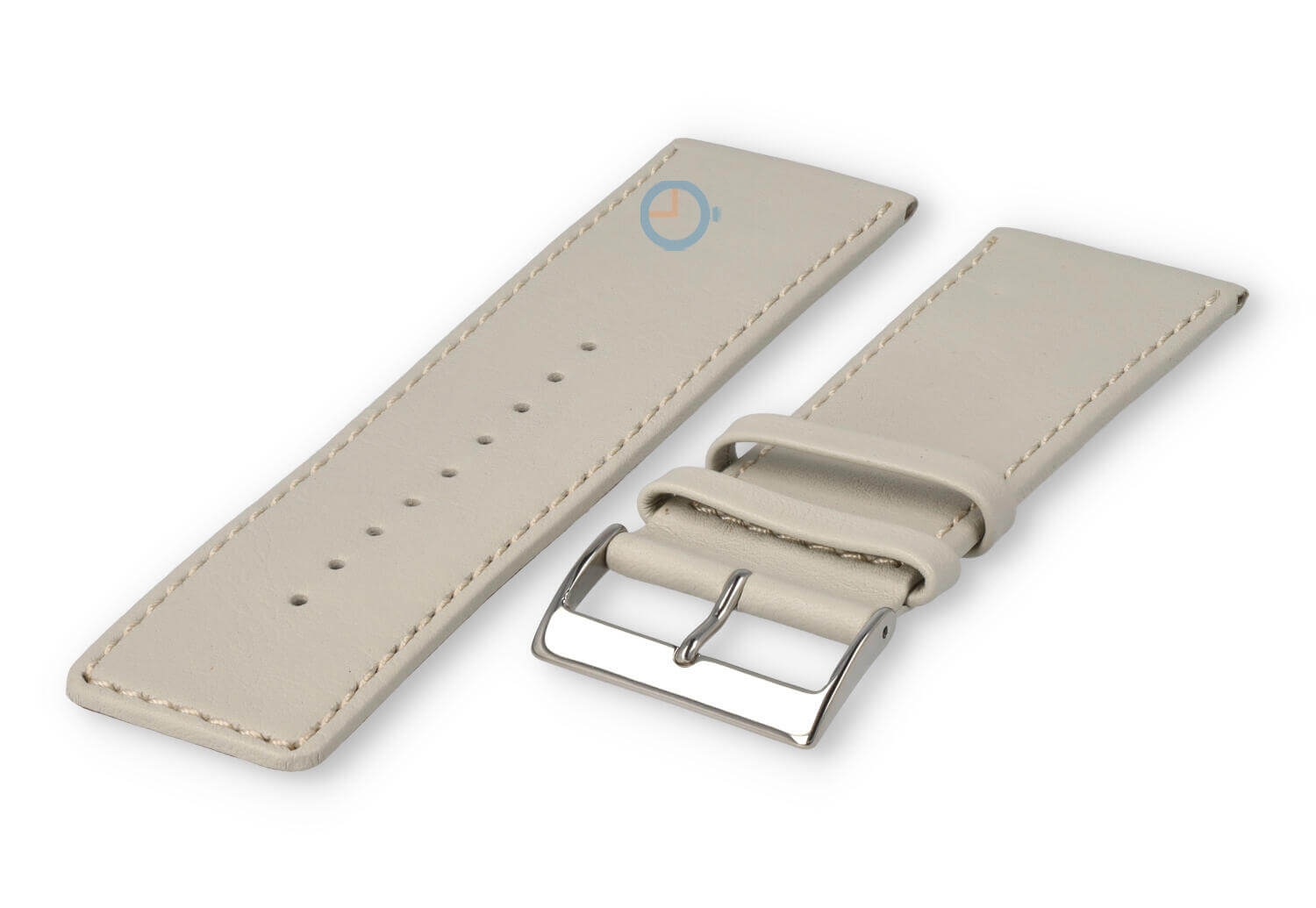 30mm horlogeband glad leer - zand