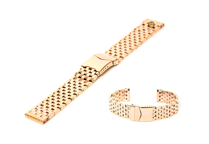 Horlogeband 20mm gepolijst staal rose - goud