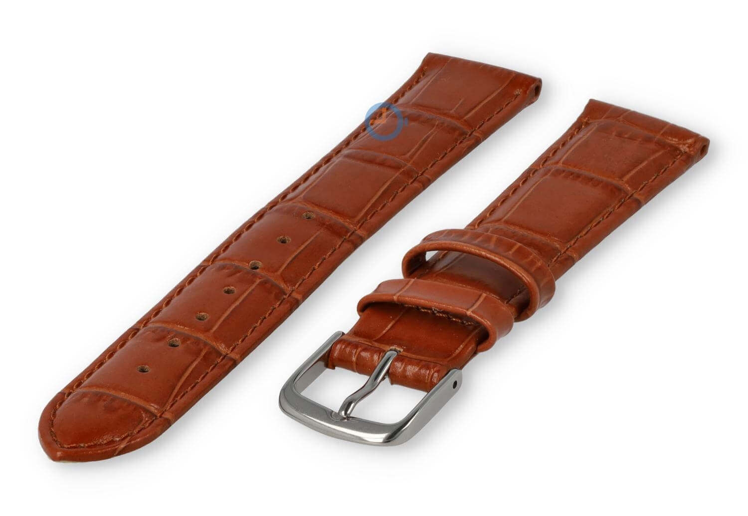 Crocoprint horlogeband leer - 18mm - bruin