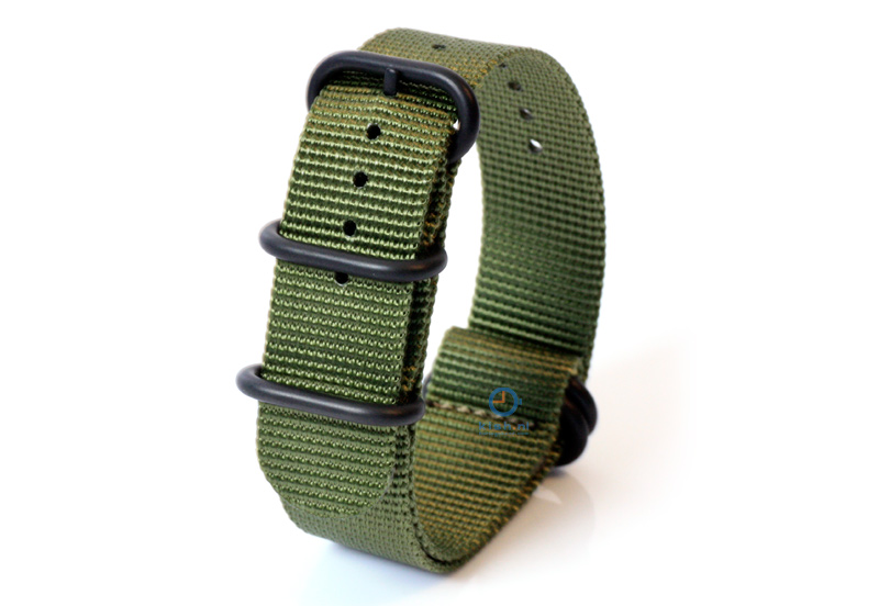Horlogeband nylon 24mm groen