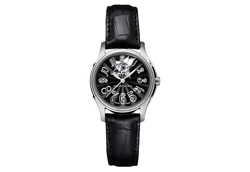 Hamilton horlogeband H32395733 - zwart leer