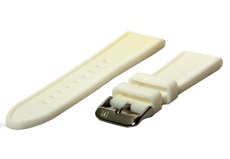 Horlogeband rubber 20mm wit