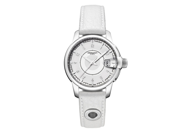 Hamilton horlogeband H40415915 - wit leer