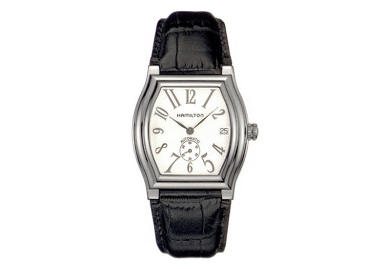 Hamilton horlogeband H27415953 - zwart leer
