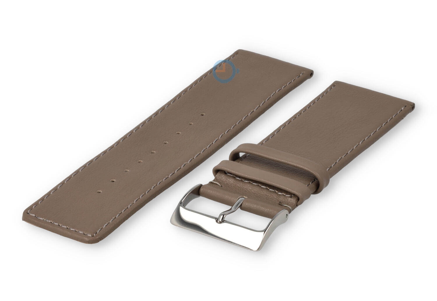 30mm horlogeband glad leer - taupe