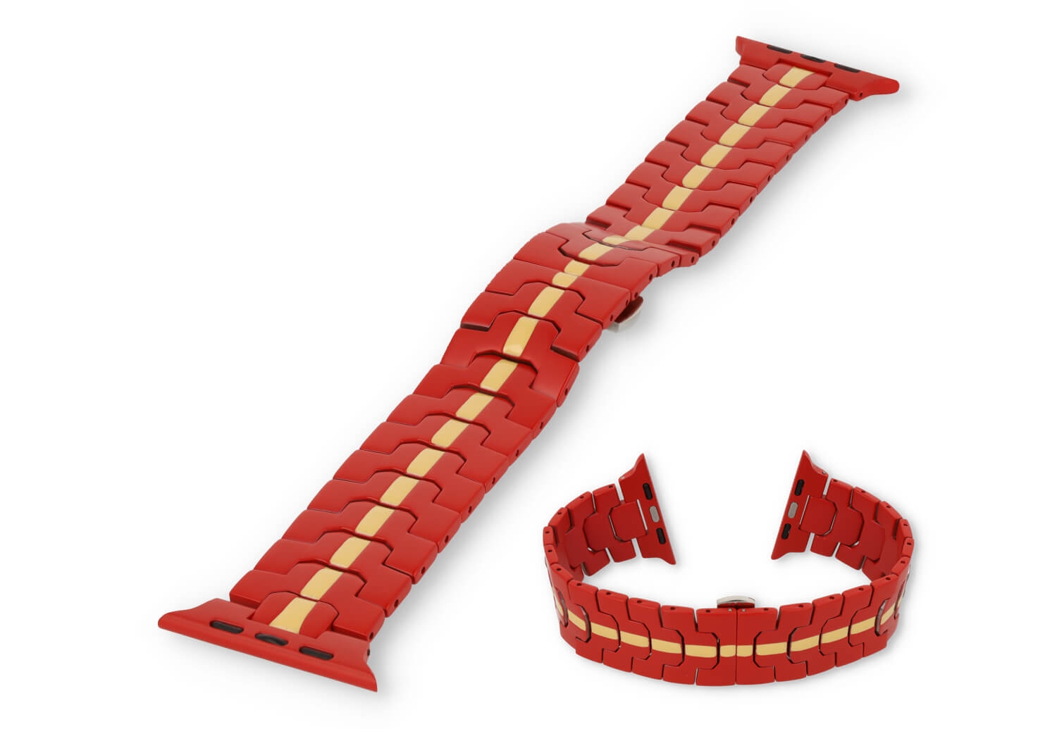 Apple watch 41mm stalen bandje - rood/geel