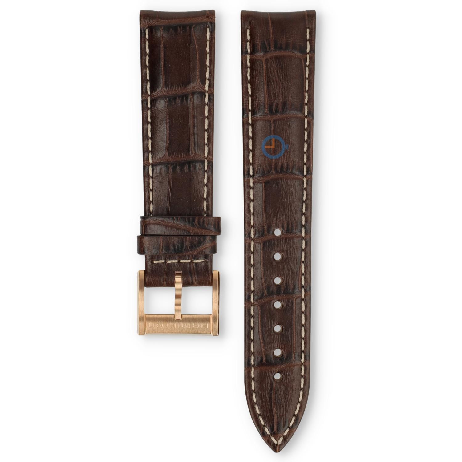 Hamilton horlogeband H38441553 - bruin leer