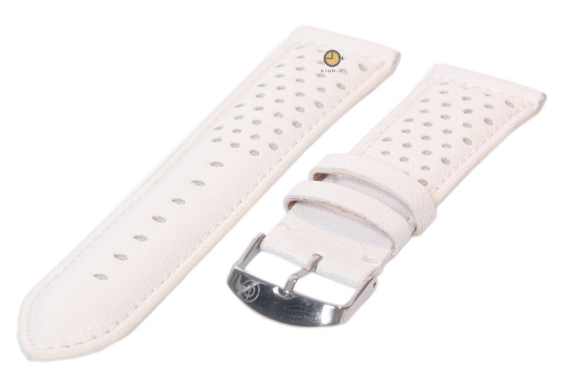 Waterproof horlogeband 22mm wit leder