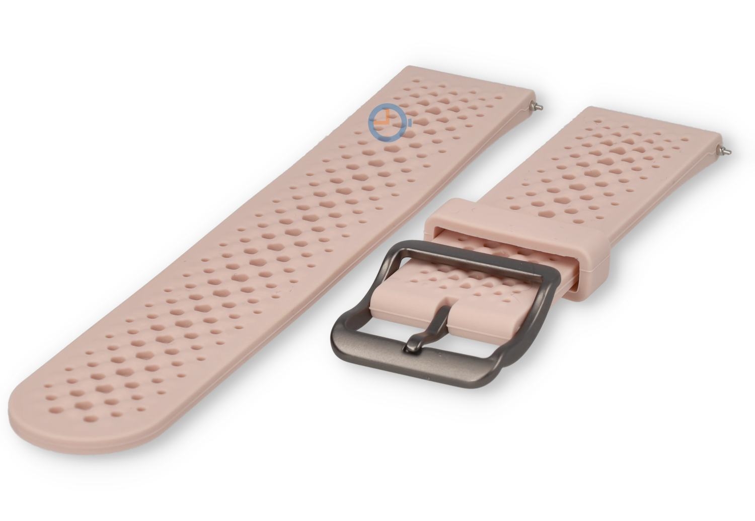 Ademend siliconen bandje - 22mm roze - perforated