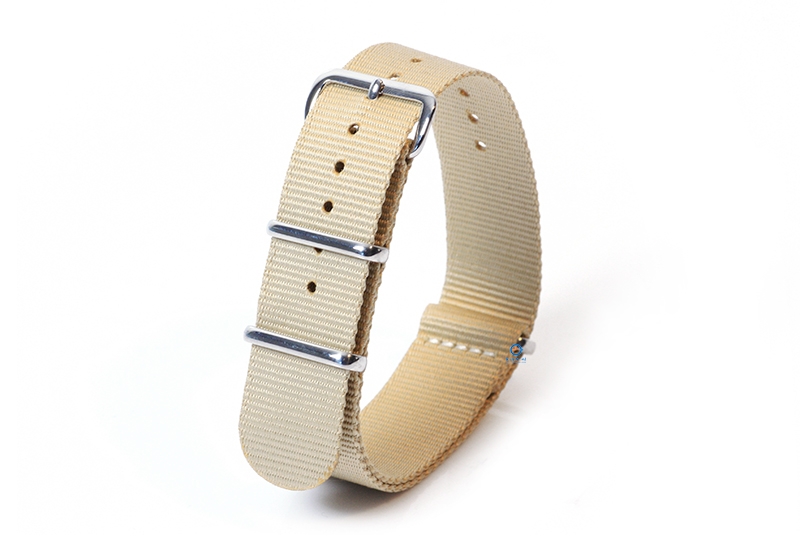 Horlogeband 20mm nylon creme