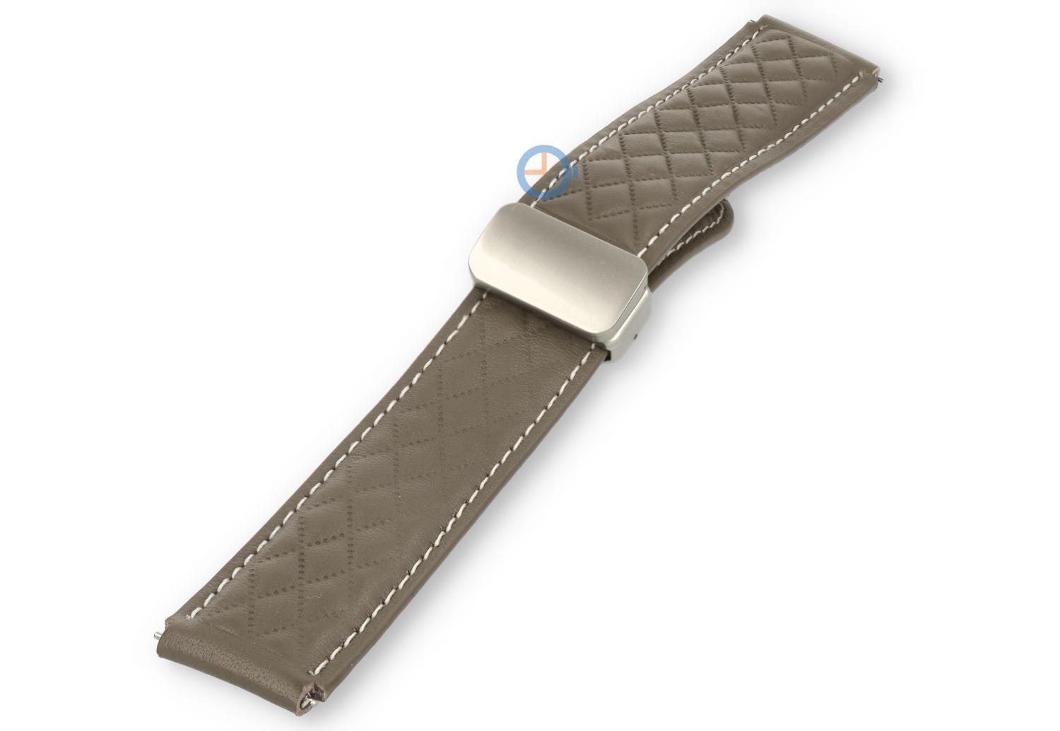 Magneet horlogeband luxe leer - 18mm - taupe