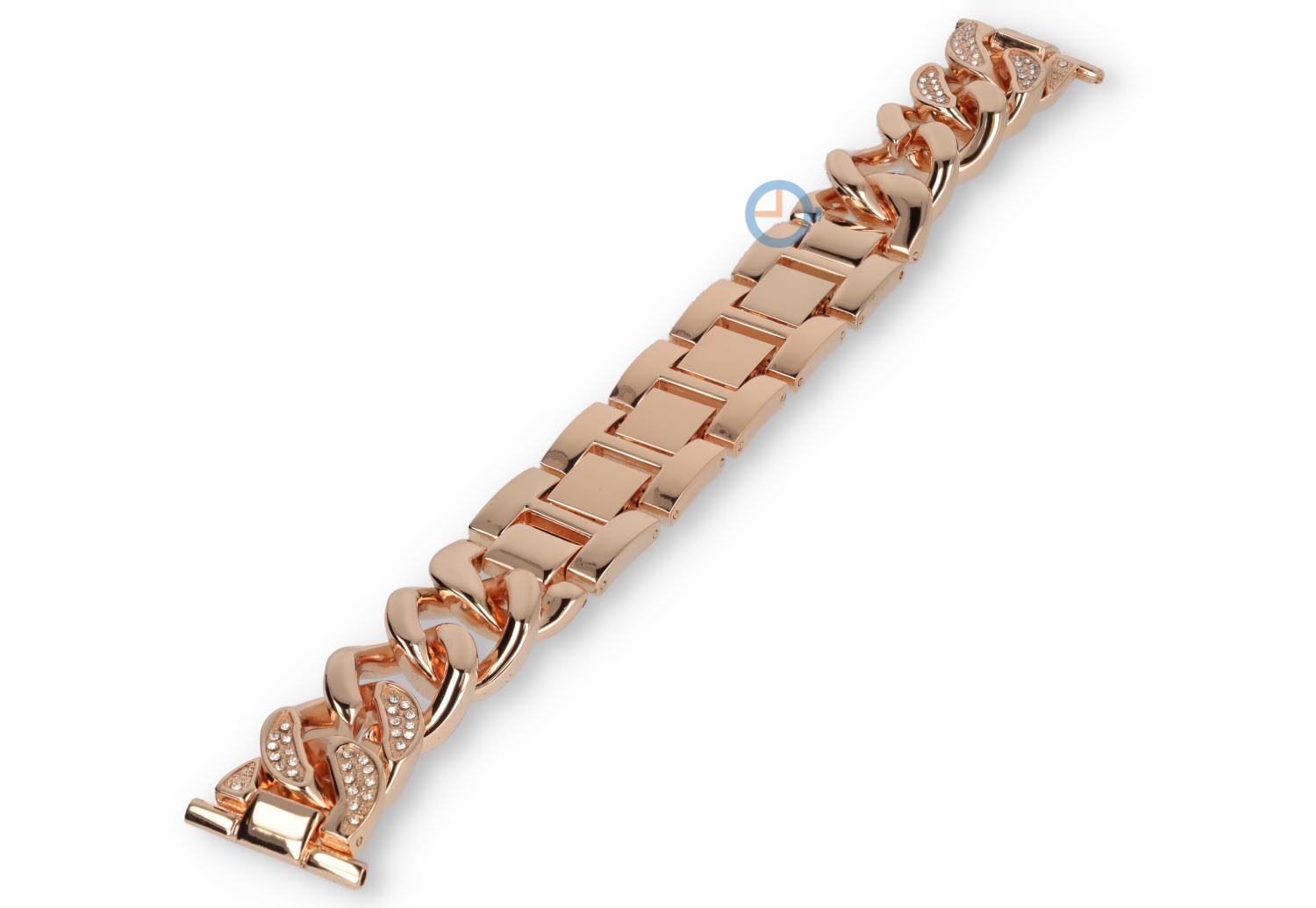 22mm DKNY-stalen band met gevlochten schakels - roségoud