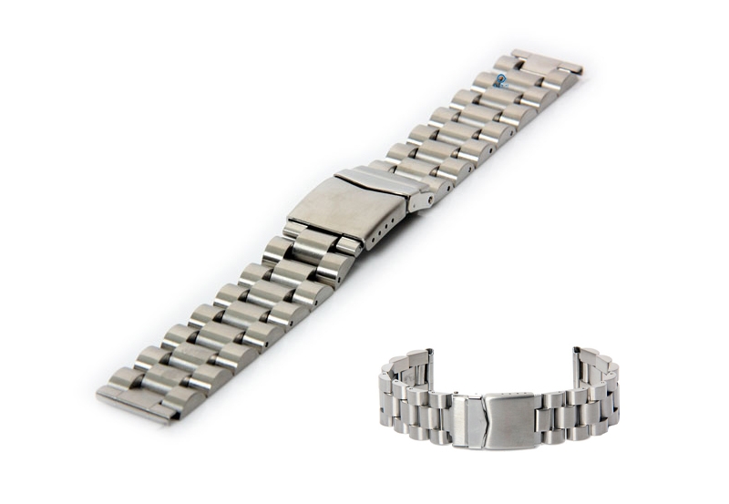 Horlogeband 20mm staal zilver mat