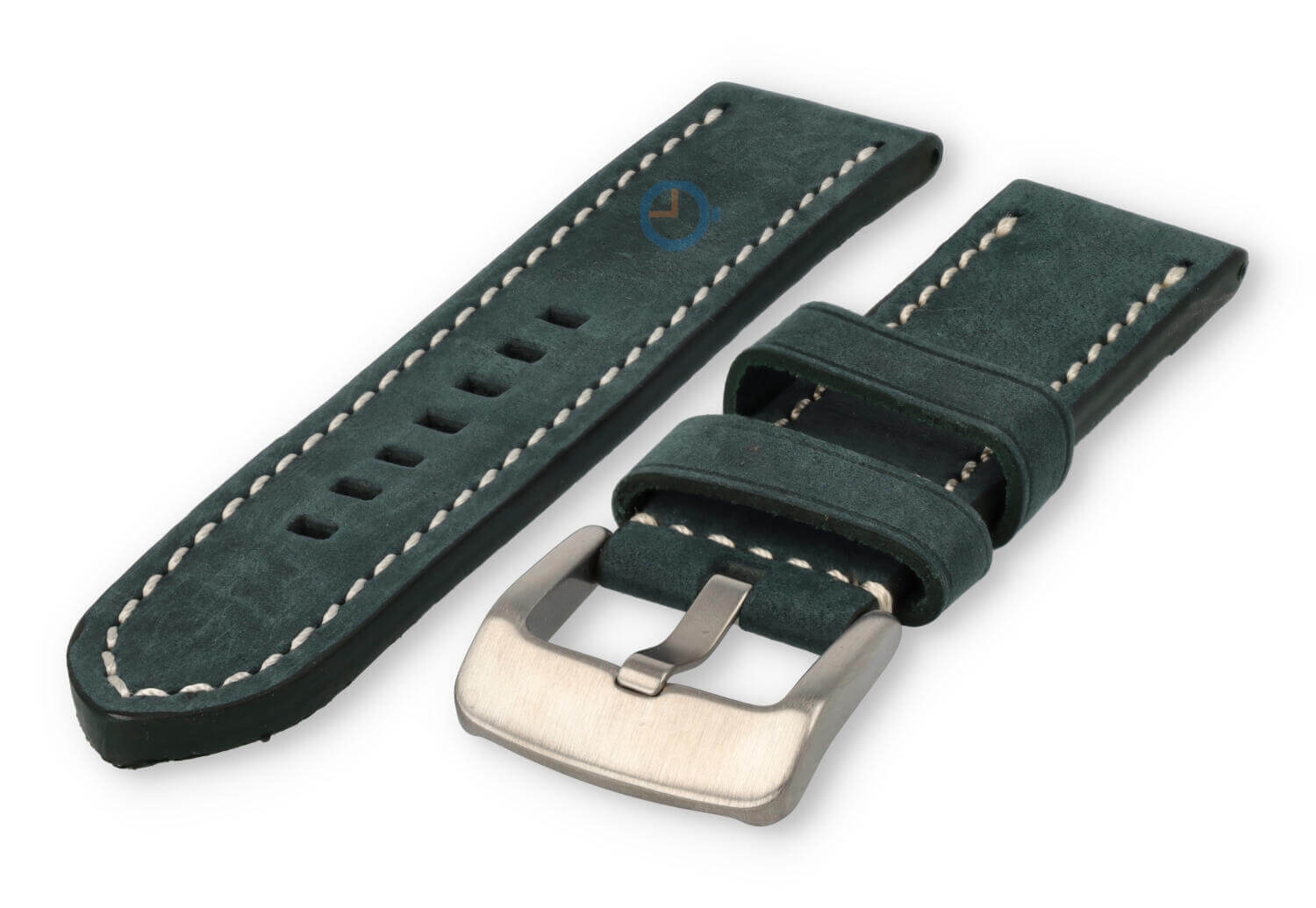 Waterafstotende horlogeband van leer - 24mm - groen