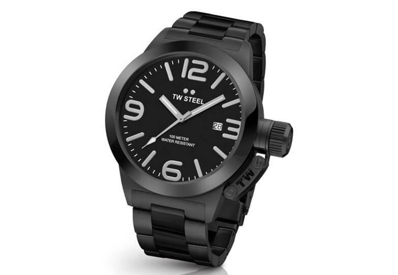 TW Steel Canteen bracelet CB211 horlogeband zwart - 22mm