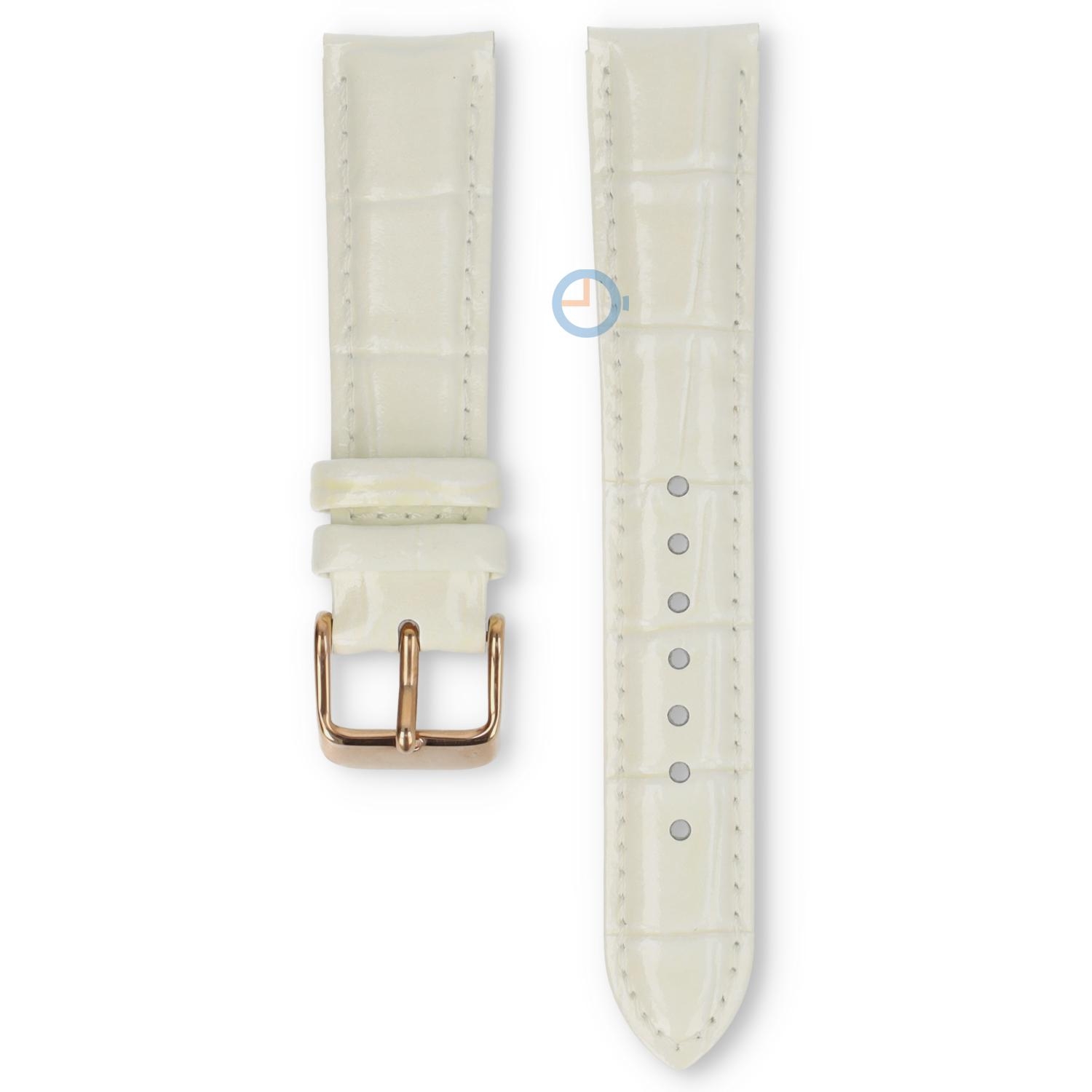 Universele 18mm wit leren horlogeband - Lorus