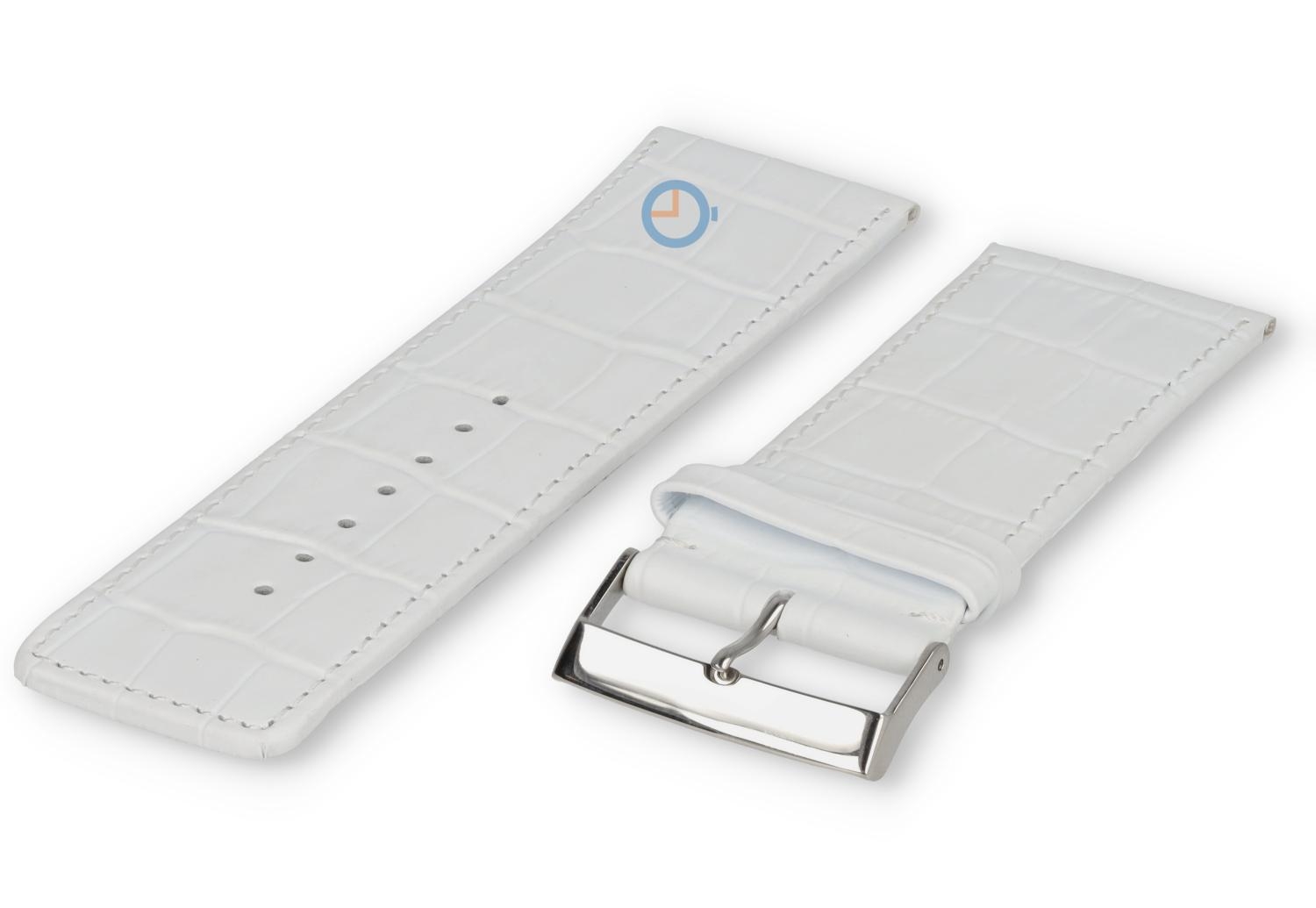 Luxe croco horlogeband - 32mm - wit