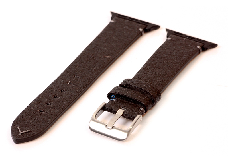 Apple Watch bandje vegan leer donkerbruin - 44/45/46/49mm
