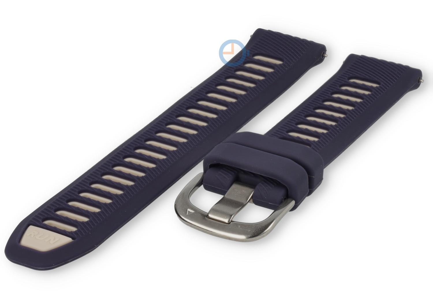 Run horlogebandje 22mm siliconen - blauw grijs