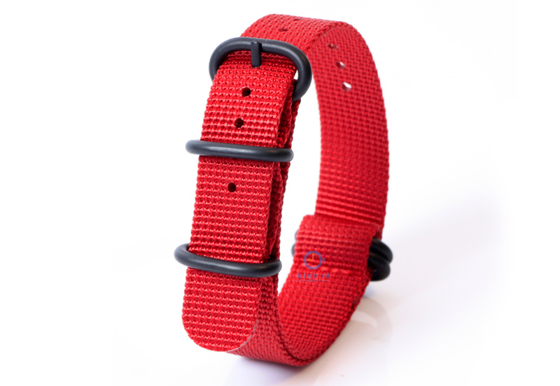 Horlogeband nylon 18mm rood
