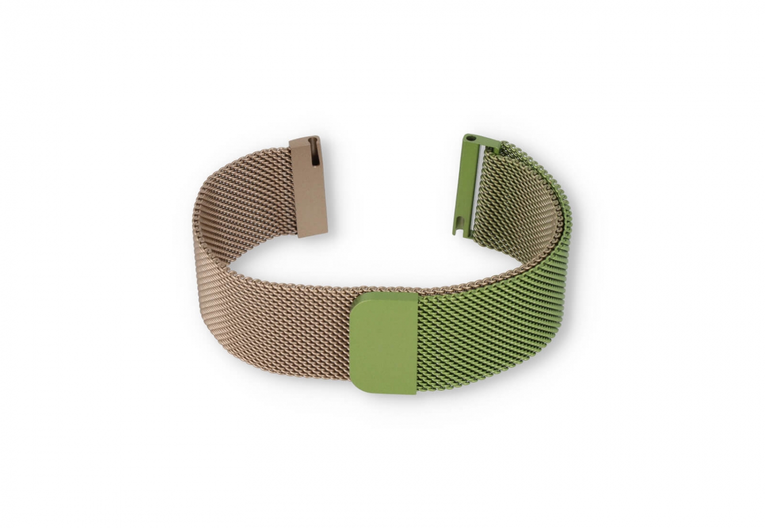 Milanese 22mm horlogeband - groen/champagne