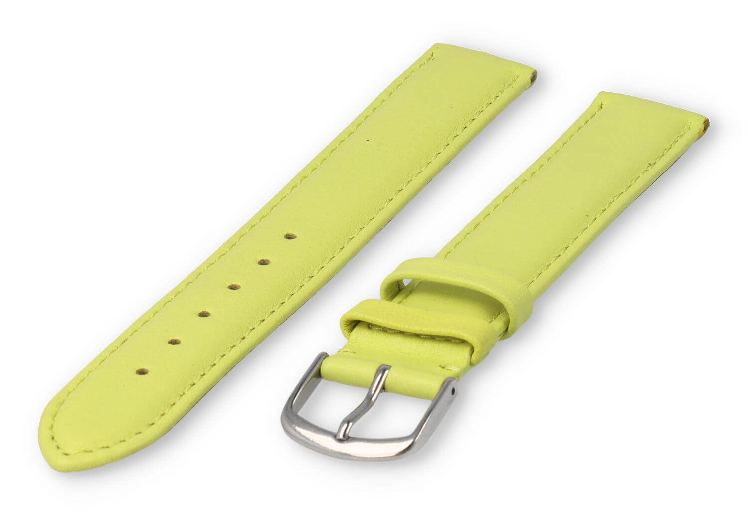 XL horlogeband glad leer - 18mm - limoen