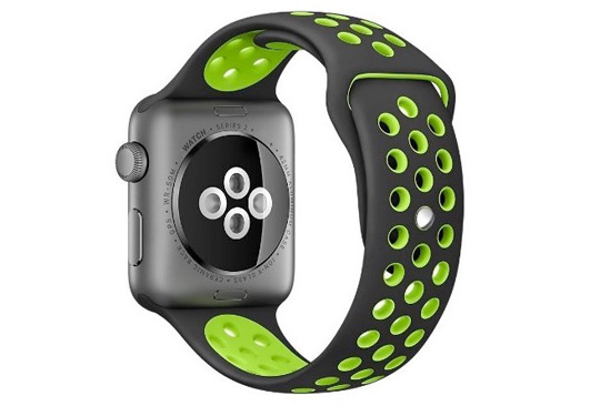 Sport Apple watch bandje - zwart/groen - 45mm