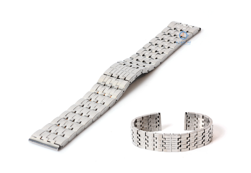 Horlogeband 22mm staal zilver glans