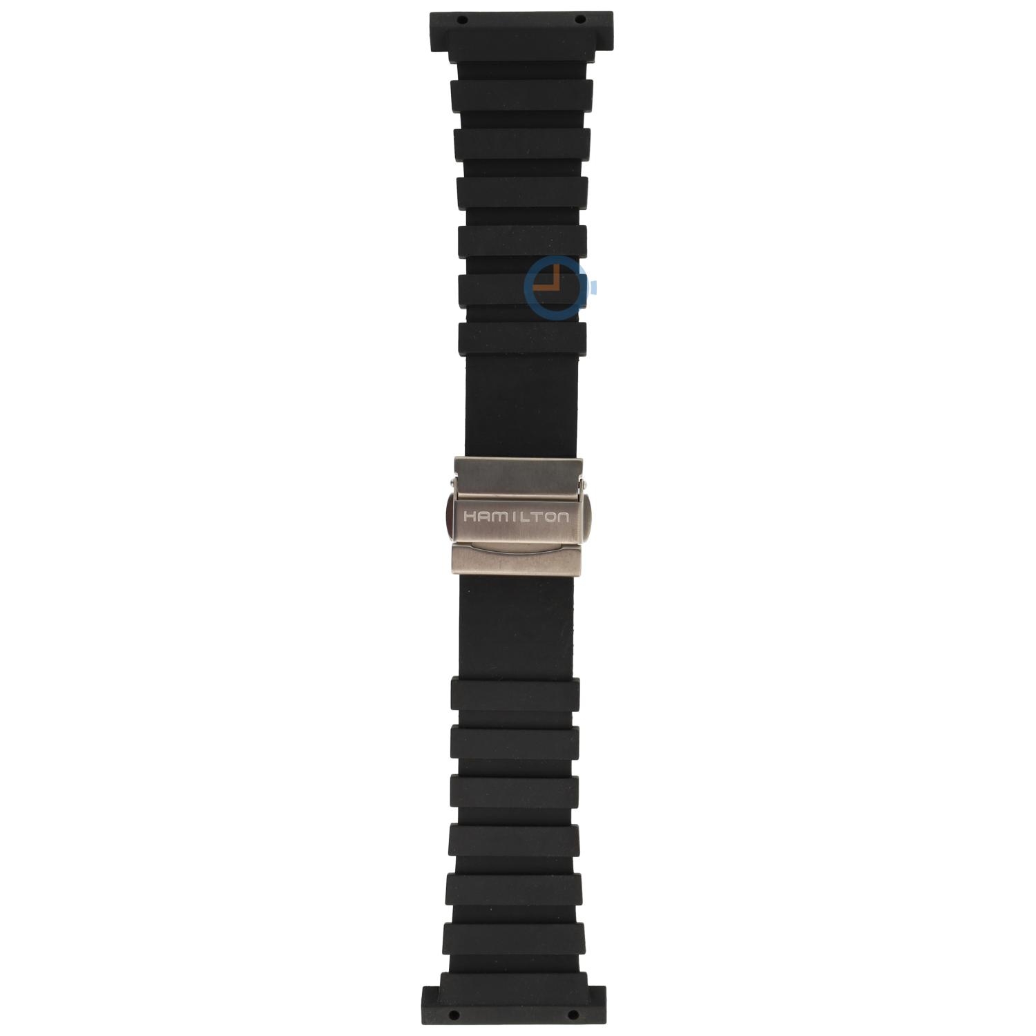 Hamilton horlogeband H79515333 - zwart siliconen