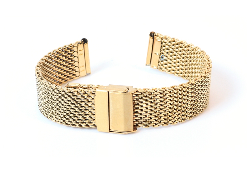Milanese horlogeband 24mm goud (grof)