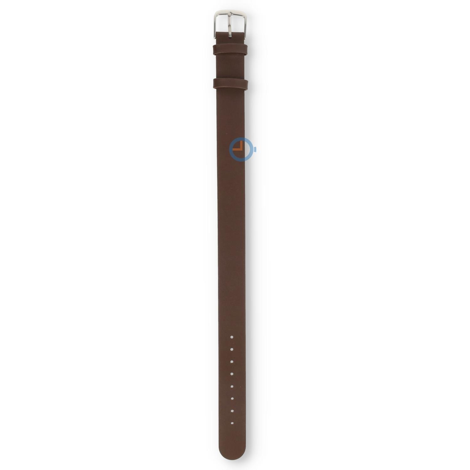 One-piece leren horlogeband - 14mm - donkerbruin