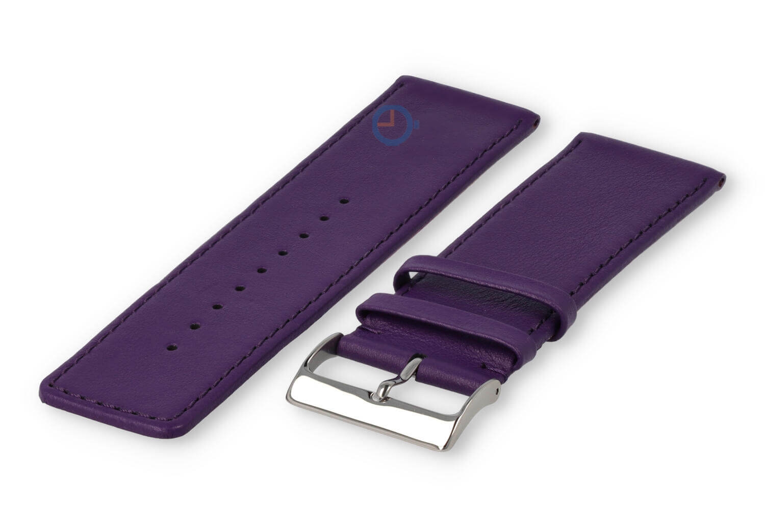 30mm horlogeband glad leer - aubergine