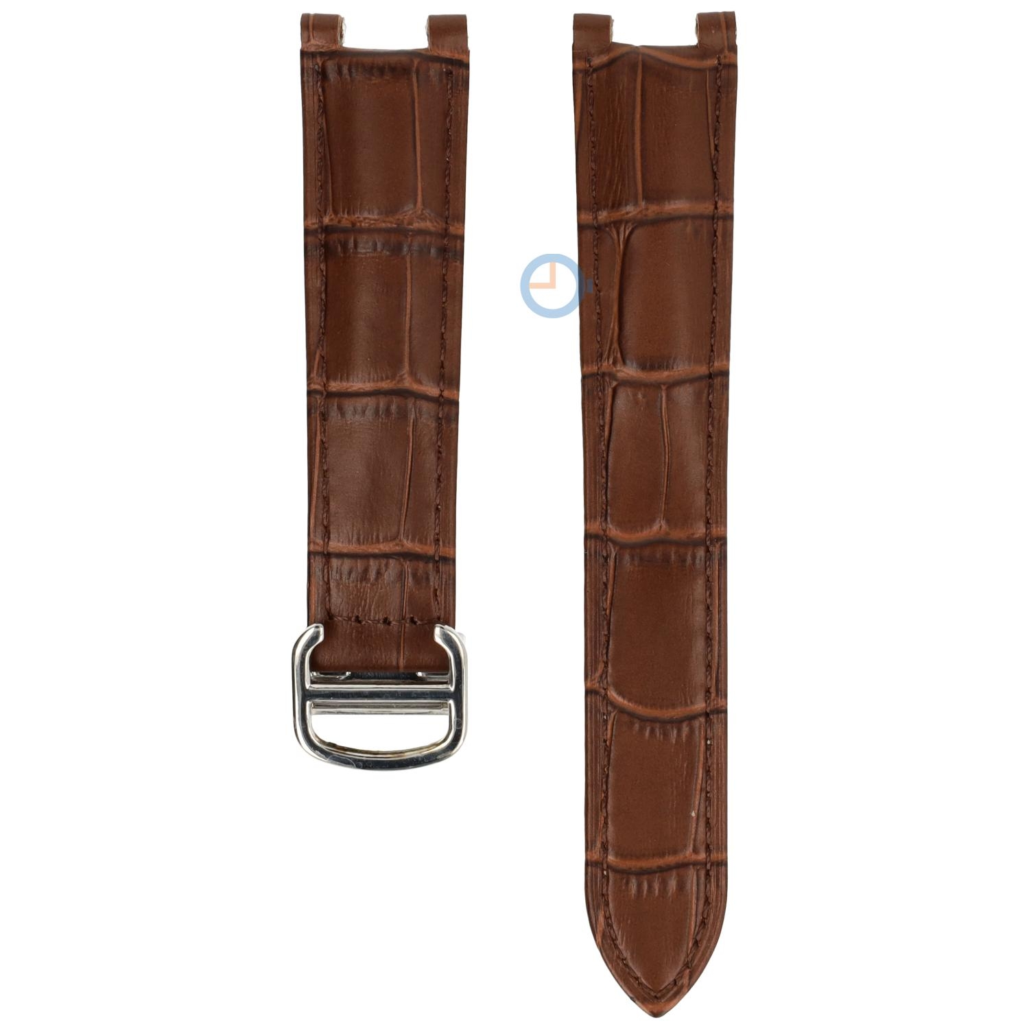 Horlogeband Cartier Pasha - 18/10 - bruin met zilver