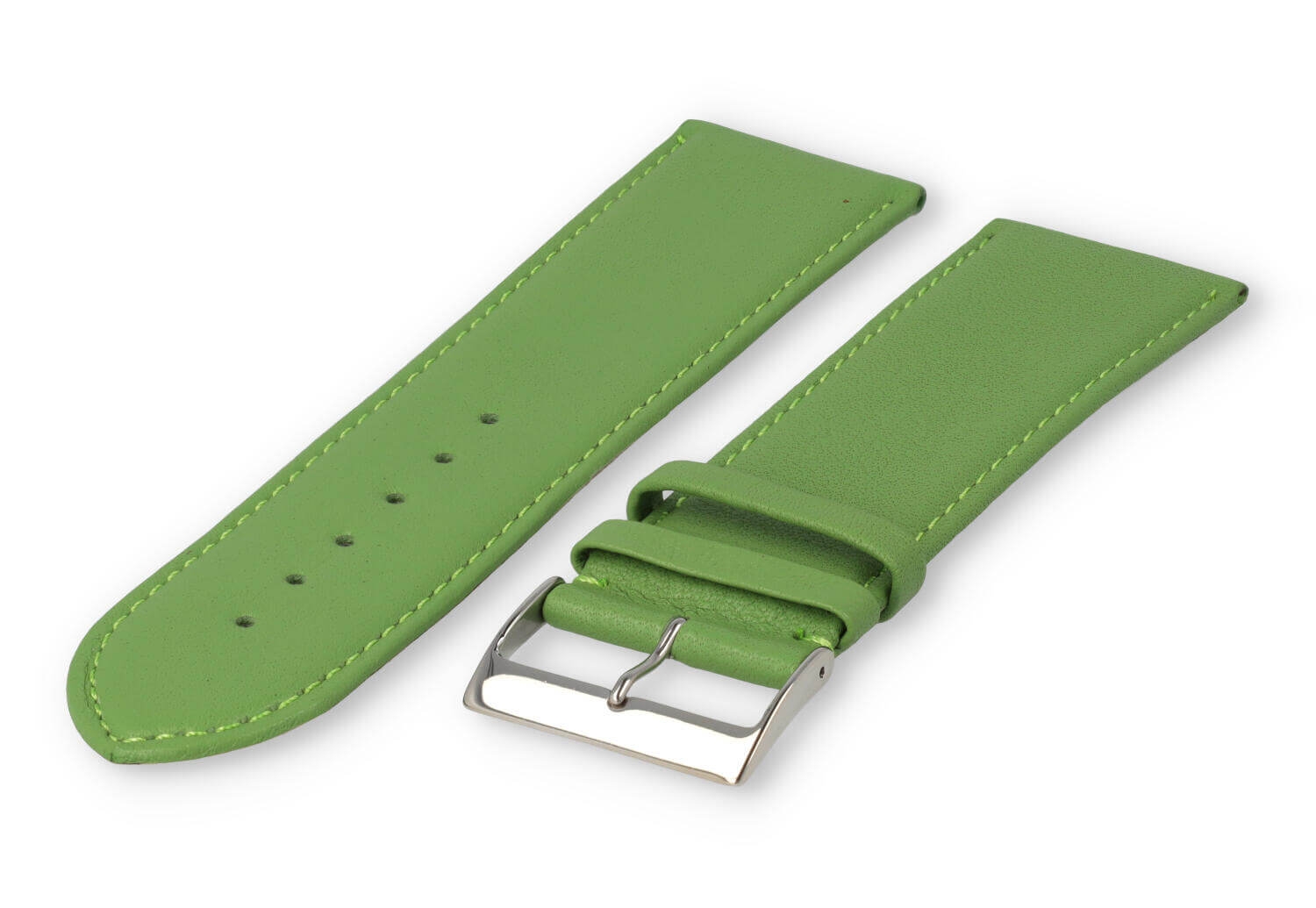 XL horlogeband glad leer - 28mm - appelgroen
