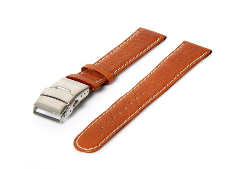 Aeromatic horlogeband bruin 20mm vouwsluiting