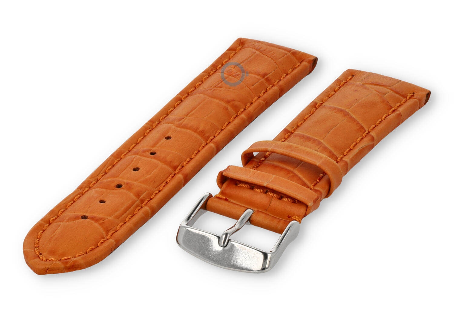 Krachtige horlogeband van kalfsleer - 24mm - oranje