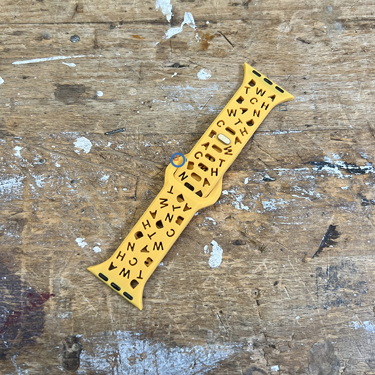 Letter siliconen bandje - Apple Watch 41mm - Geel