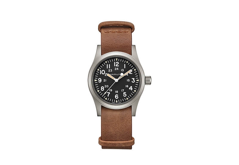 Hamilton horlogeband H69439531 - bruin leer