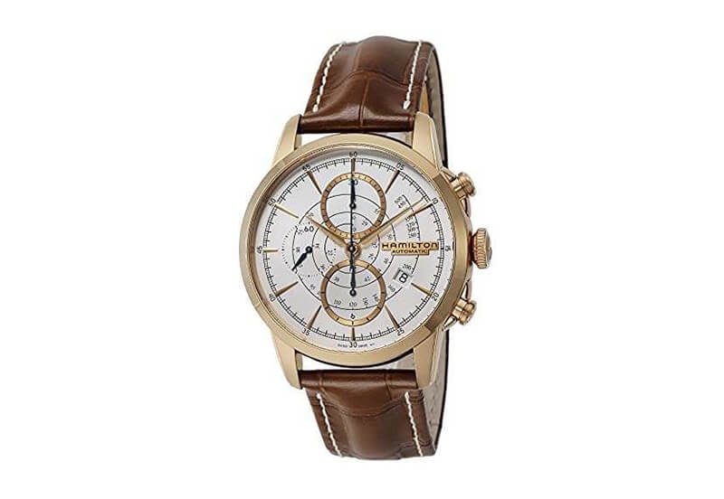 Hamilton horlogeband H40676551 - bruin leer